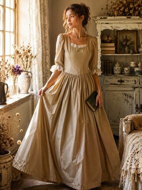 Vintage Handmade Prairie Cottagecore Dress Romantic Heirloom Gown Victorian OOAK